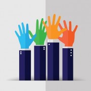 colorful hands, vector illustration